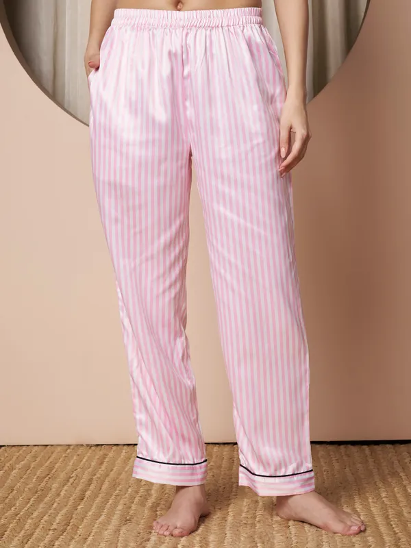 Fbella_Women_Pink_Stripe_Satin_Night_Suit_Set_with_Shirt_&_Pants