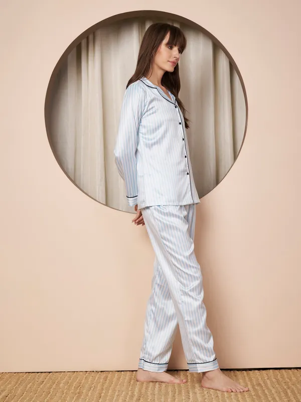 Fbella_Women�s_Striped_Satin_Night_Suit