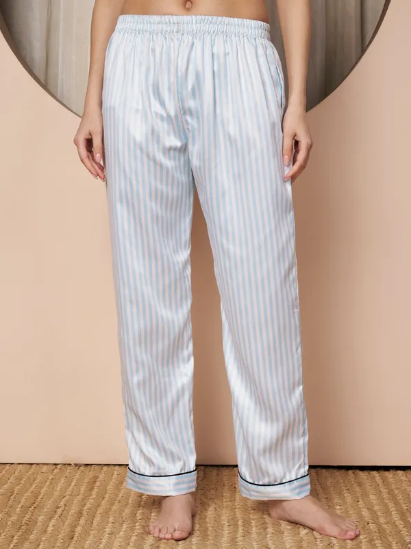 Fbella_Women�s_Striped_Satin_Night_Suit
