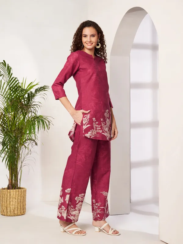 Fbella_Women_Red_&_Beige_Floral_Printed_Cotton_Co-Ord_Set