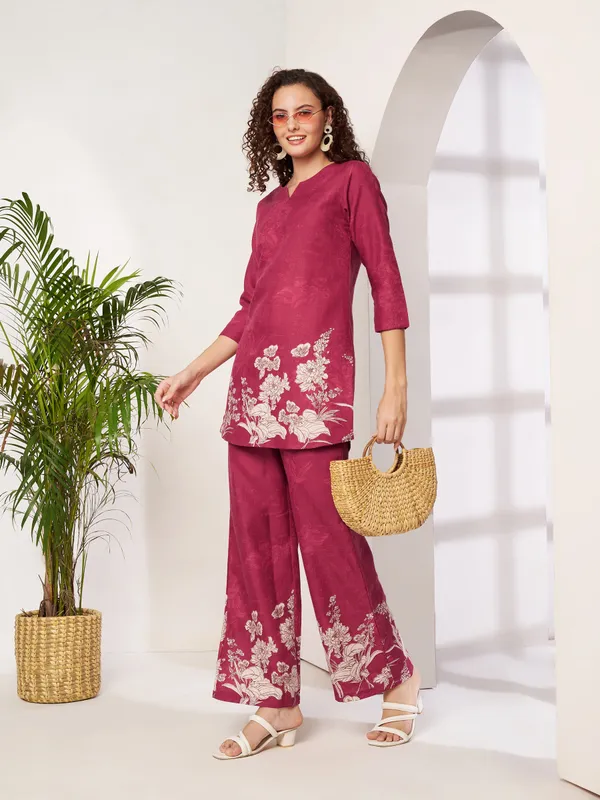 Fbella_Women_Red_&_Beige_Floral_Printed_Cotton_Co-Ord_Set