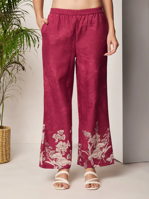 Fbella_Women_Red_&_Beige_Floral_Printed_Cotton_Co-Ord_Set