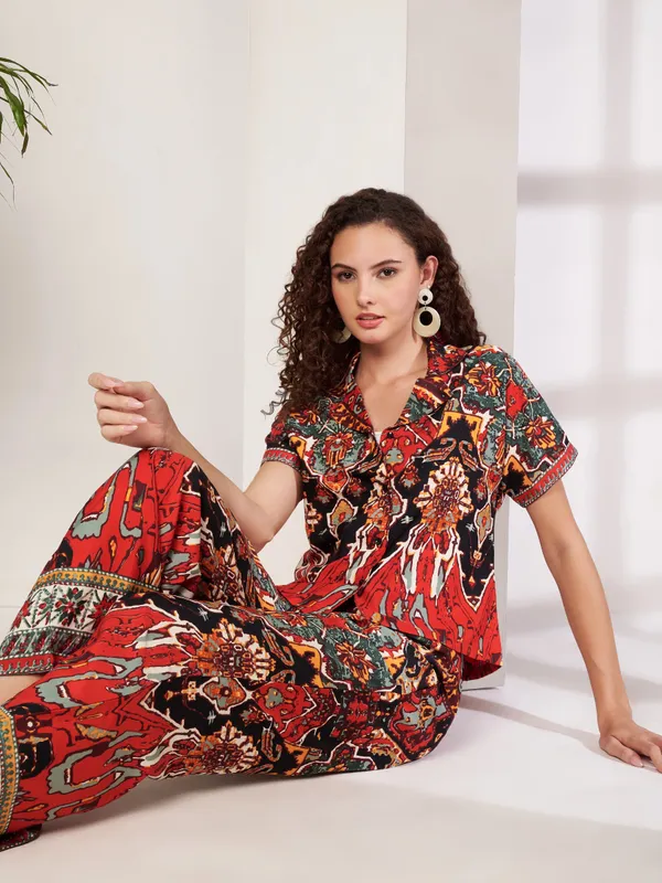 Fbella_Women_Red_&_Black_Ethnic_Printed_Crepe_Co-Ord_Set