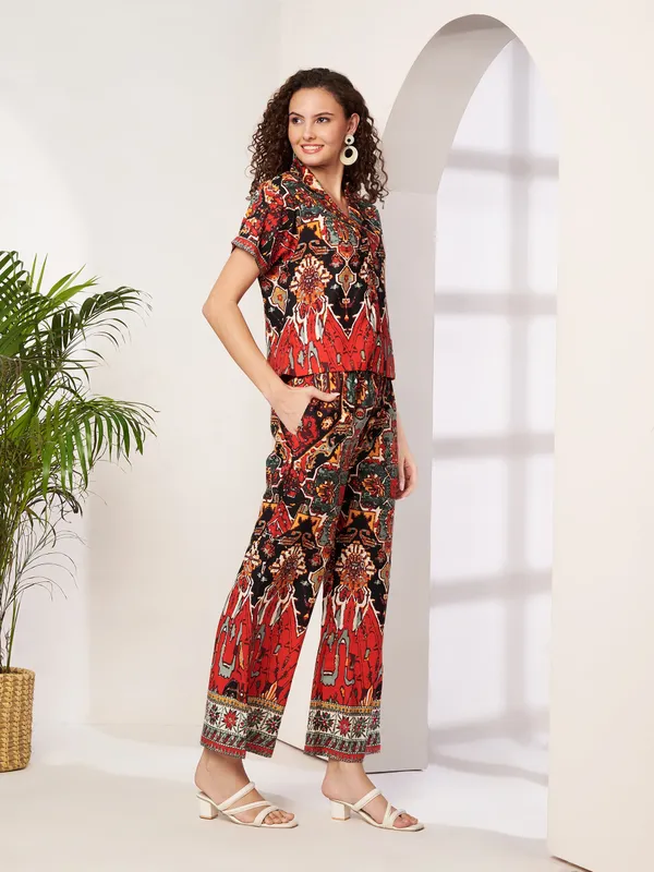 Fbella_Women_Red_&_Black_Ethnic_Printed_Crepe_Co-Ord_Set