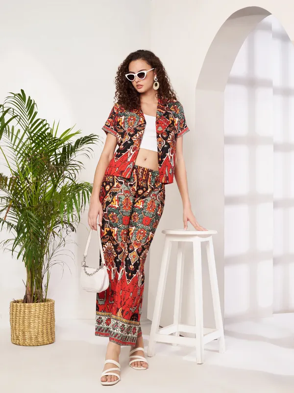 Fbella_Women_Red_&_Black_Ethnic_Printed_Crepe_Co-Ord_Set