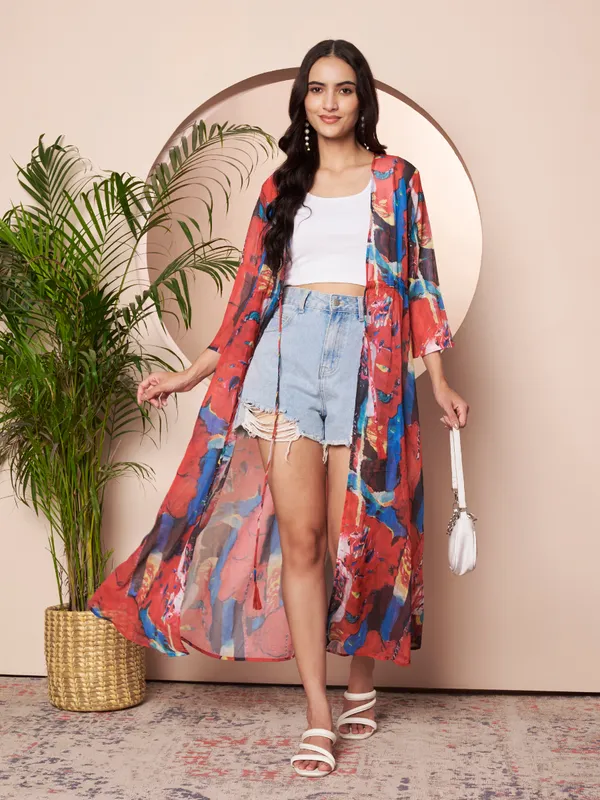 Fbella_Women_Red_&_Blue_Abstract_Printed_Chiffon_Open-Front_Longline_Shrug