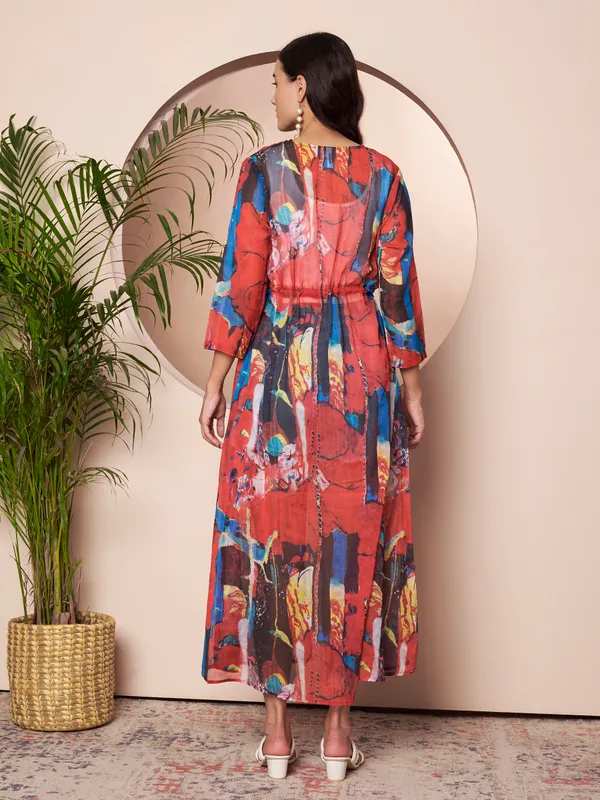 Fbella_Women_Red_&_Blue_Abstract_Printed_Chiffon_Open-Front_Longline_Shrug