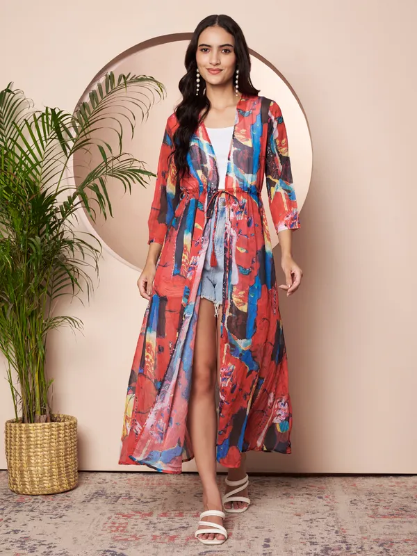 Fbella_Women_Red_&_Blue_Abstract_Printed_Chiffon_Open-Front_Longline_Shrug