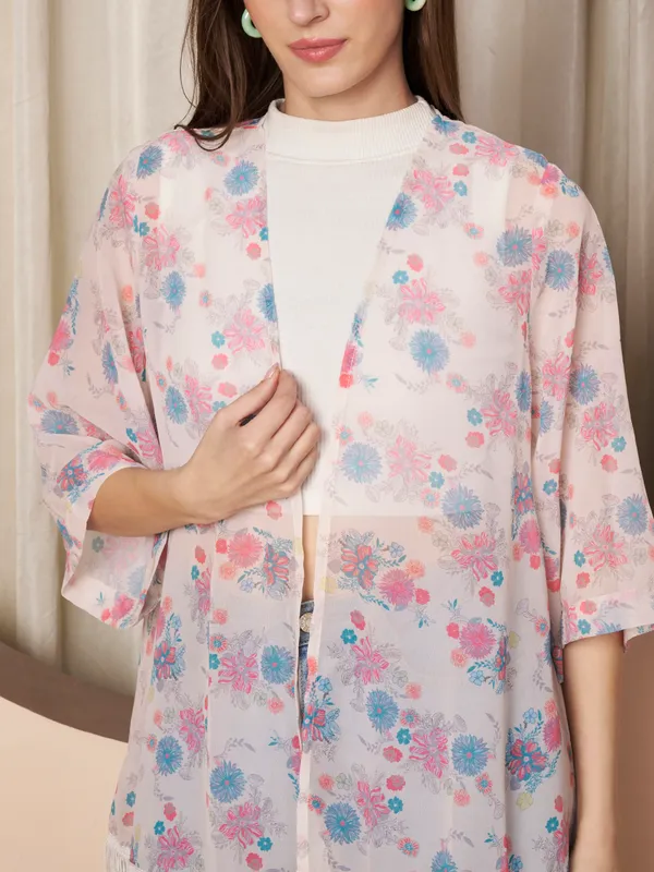Fbella_Women�s_Floral_Print_Sheer_Shrug