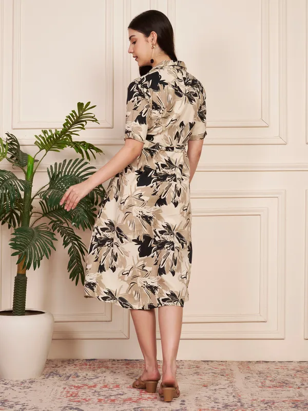 Fbella_Beige_&_Black_Floral_Cotton_Blend_Shirt_Dress