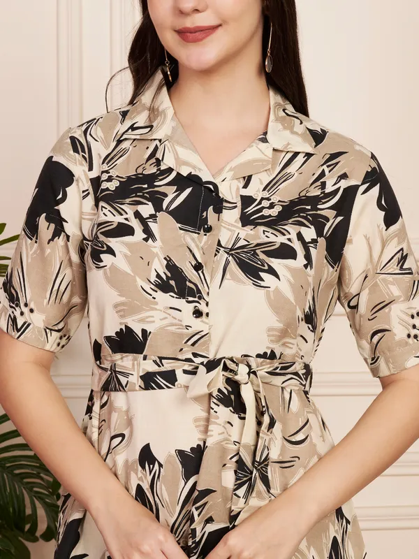 Fbella_Beige_&_Black_Floral_Cotton_Blend_Shirt_Dress