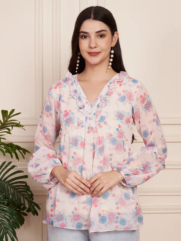 Fbella_Floral_Georgette_Top_with_Lace_Details