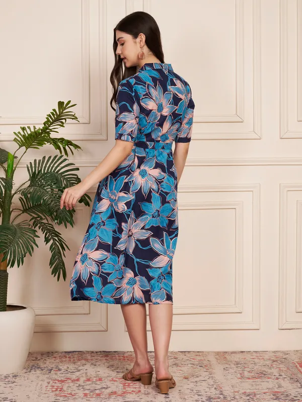 Fbella_Navy_Blue_&_Sky_Floral_Cotton_Blend_Shirt_Dress