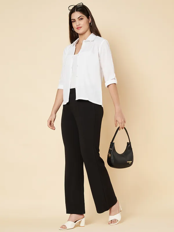 Fbella_Women_Black_Bell_Bottom_Trouser