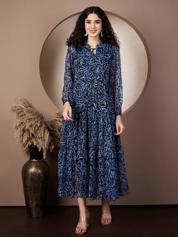 Fbella_Women_Blue_Floral_Printed_Chiffon_Midi_Dress