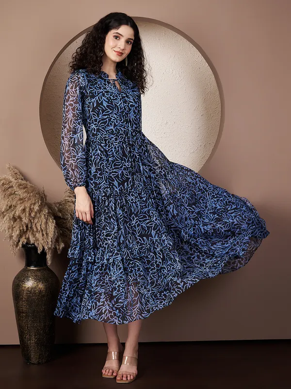 Fbella_Women_Blue_Floral_Printed_Chiffon_Midi_Dress