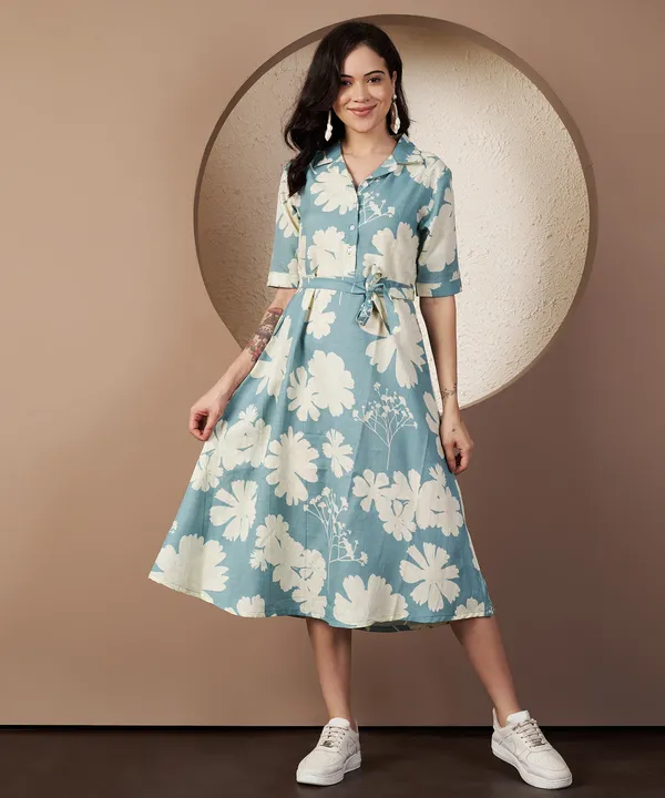 Fbella_Women_Breezy_Bloom_Cotton_Shirt_Dress
