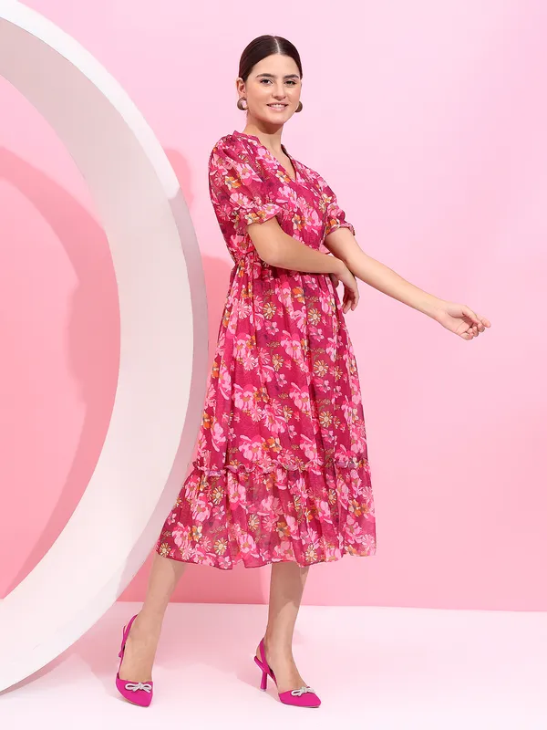 Fbella_Women_Georgette_Red_Ruffle_Dress