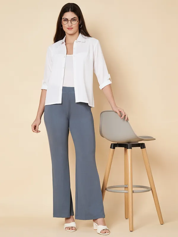 Fbella_Women_Grey_Bell_Bottom_Trouser