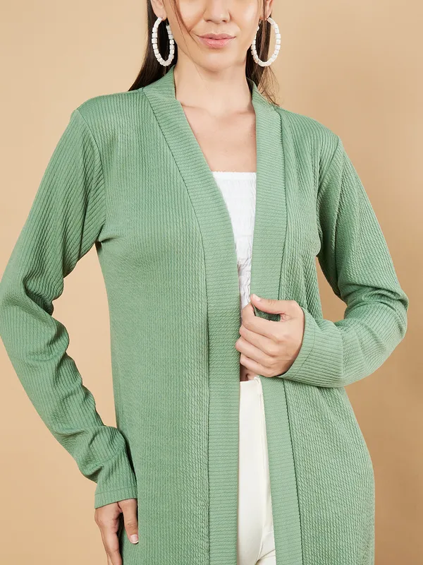 Fbella_Women_Knitted_Turquoise_Front_Longline_Shrug