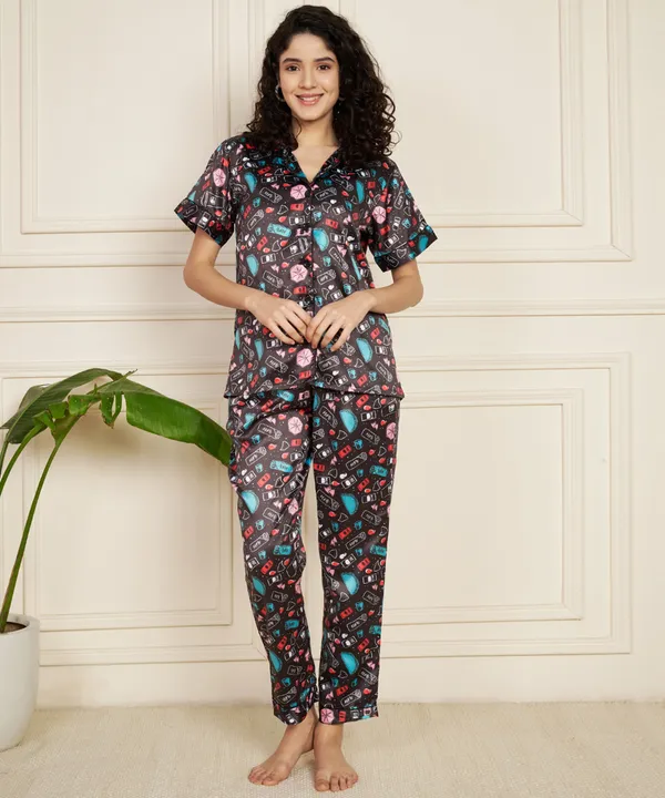 Fbella_Women_Printed_Satin_Sleepwear_Night_Suit_Set