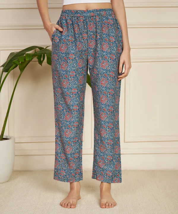 Fbella_Women_Pure_Cotton_Ethnic_Printed_Night_Suit_
