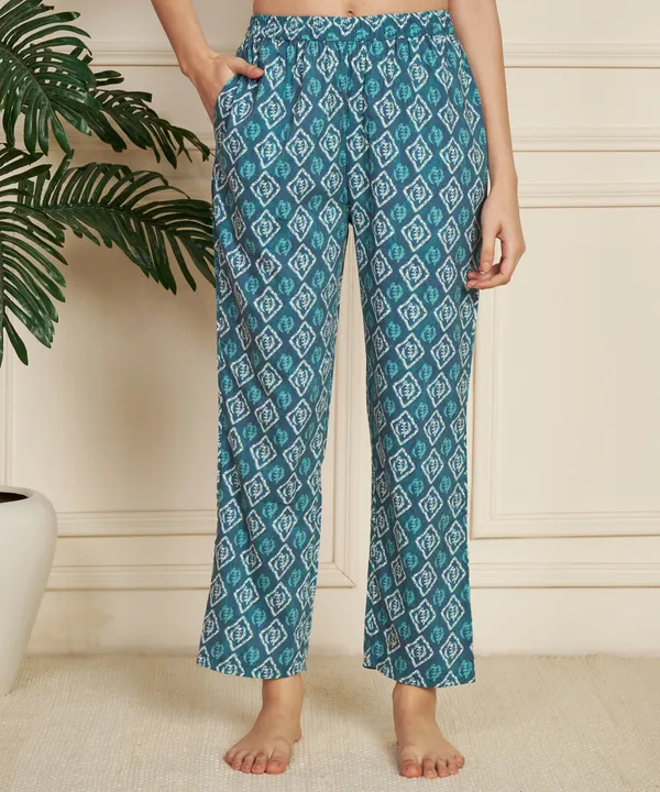 Fbella_Women_Pure_Cotton_Ethnic_Printed_Night_Suit_