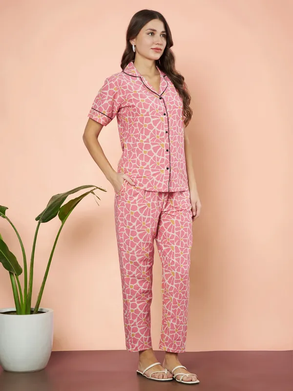 Fbella_Women_Pure_Cotton_Floral_Printed_Night_Suit