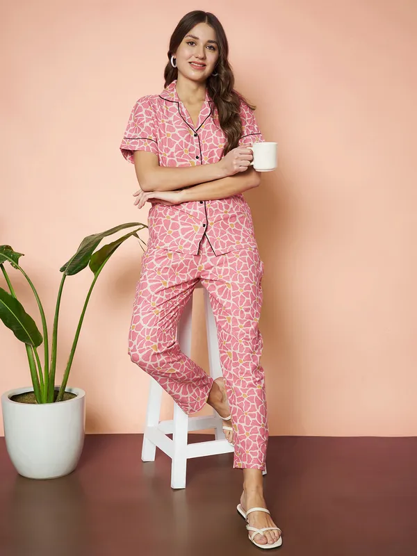 Fbella_Women_Pure_Cotton_Floral_Printed_Night_Suit