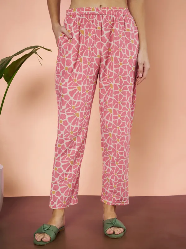 Fbella_Women_Pure_Cotton_Floral_Printed_Night_Suit