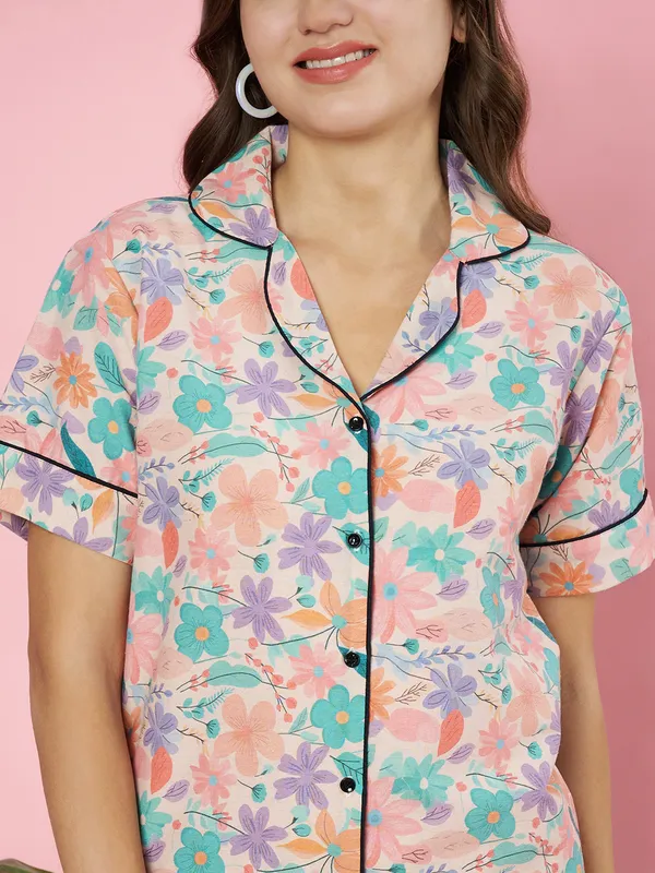 Fbella_Women_Pure_Cotton_Floral_Printed_Night_Suit
