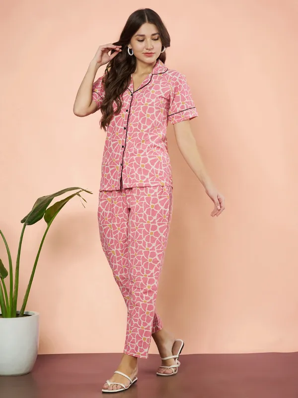 Fbella_Women_Pure_Cotton_Floral_Printed_Night_Suit