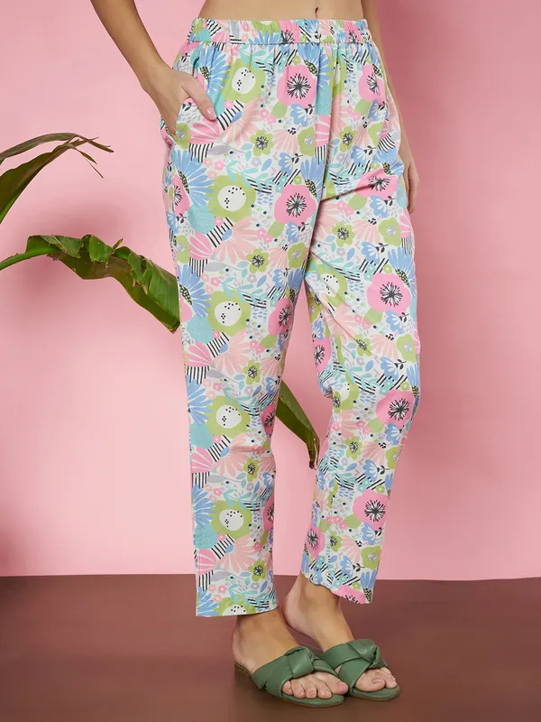 Fbella_Women_Pure_Cotton_Floral_Printed_Night_Suit