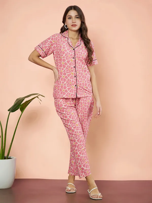 Fbella_Women_Pure_Cotton_Floral_Printed_Night_Suit