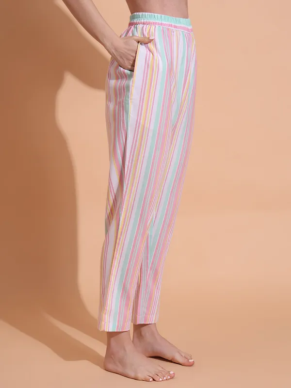 Fbella_Women_Pure_Cotton_Stripe_Night_Suit