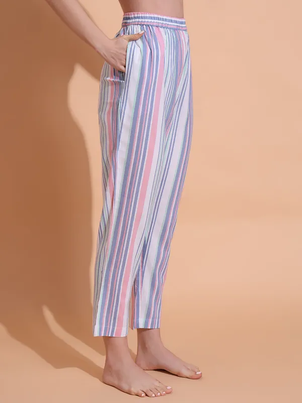 Fbella_Women_Pure_Cotton_Stripe_Night_Suit