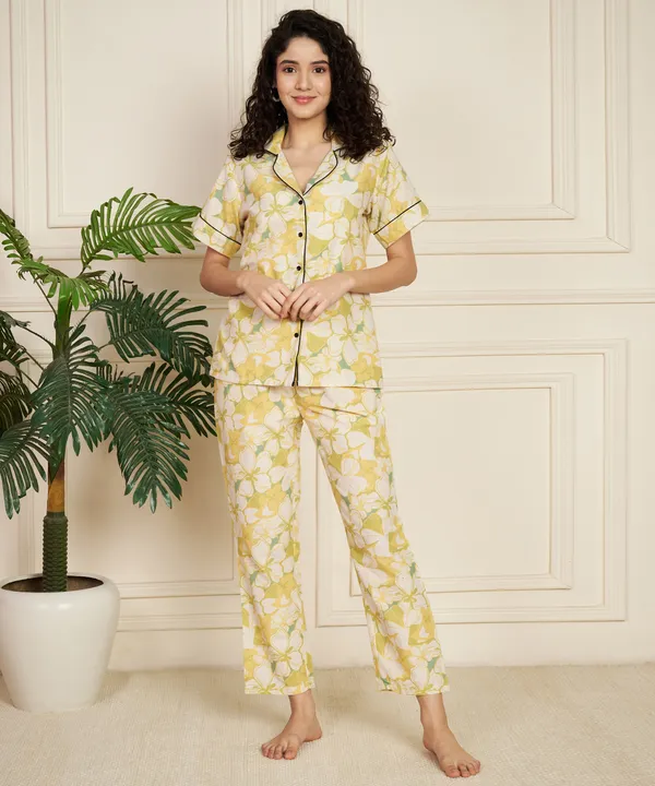 Fbella_Women_Pure_Cotton_Summer_Printed_Night_Suit_
