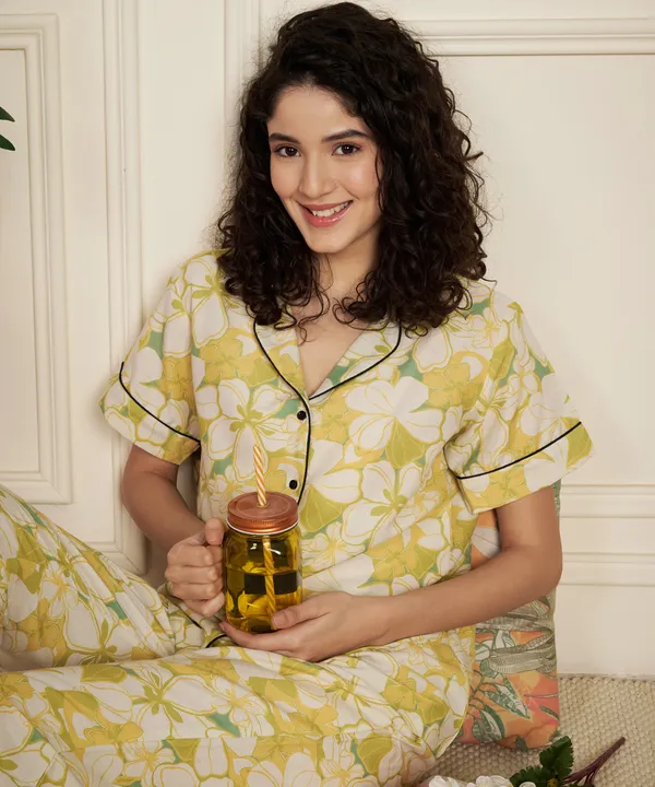 Fbella_Women_Pure_Cotton_Summer_Printed_Night_Suit_