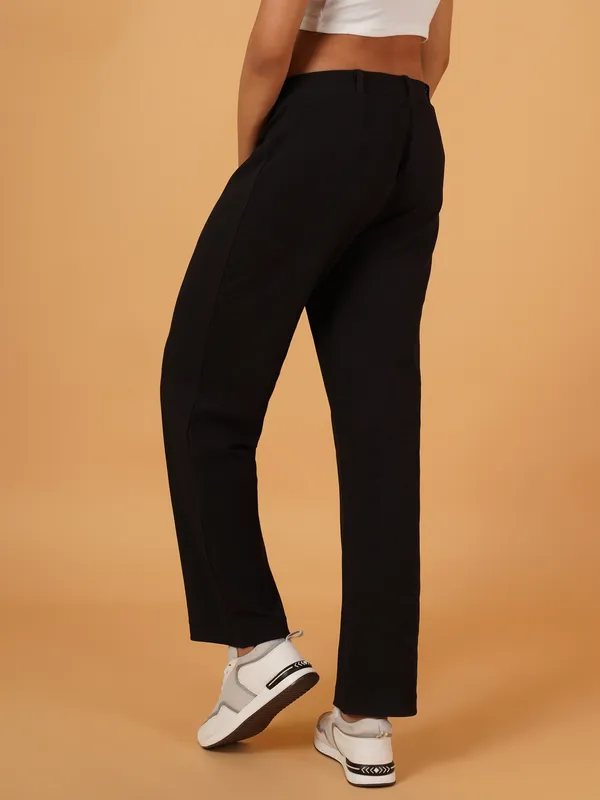 Fbella_Women_Straight_Fit_Black_Trouser