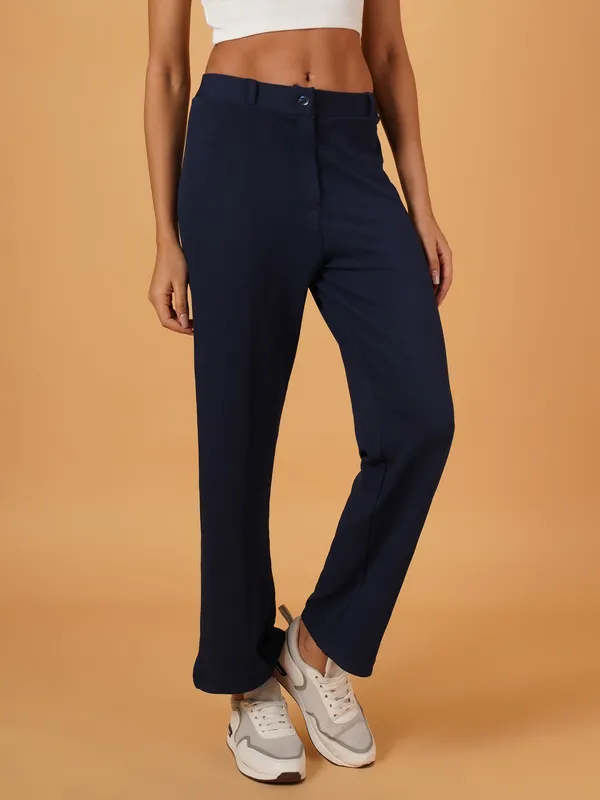 Fbella_Women_Straight-Fit_Navy_Blue_Trouser