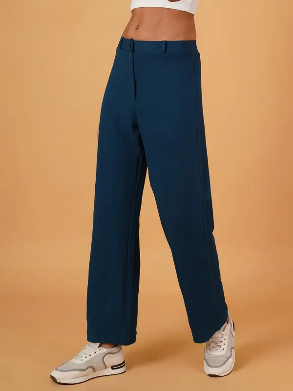 Fbella_Women_Straight-Fit_Teal_Trouser
