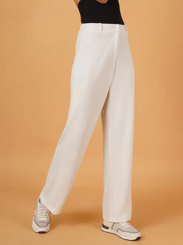 Fbella_Women_Straight-Fit_White_Trouser