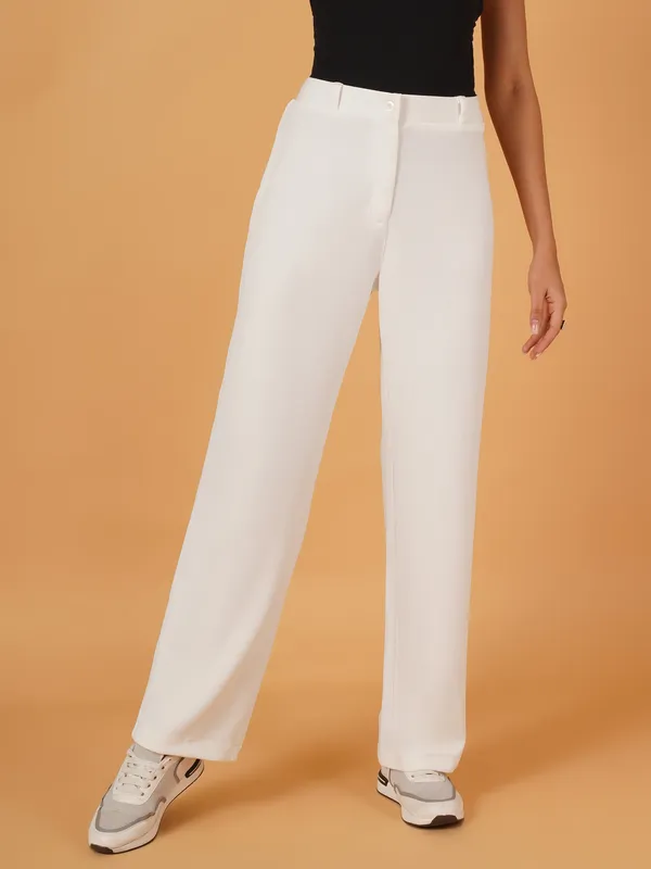 Fbella_Women_Straight-Fit_White_Trouser
