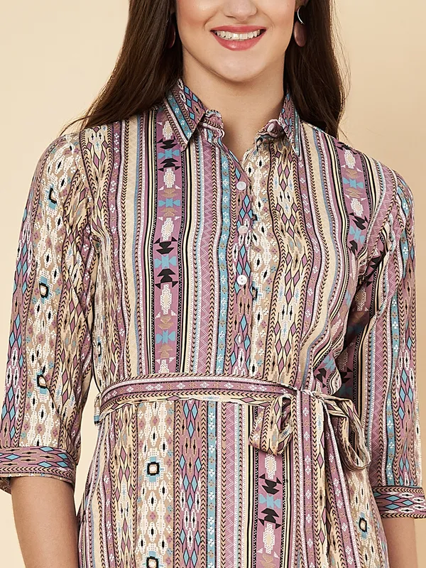 Fbella_Women_Striped_Printed_Shirt_Dress