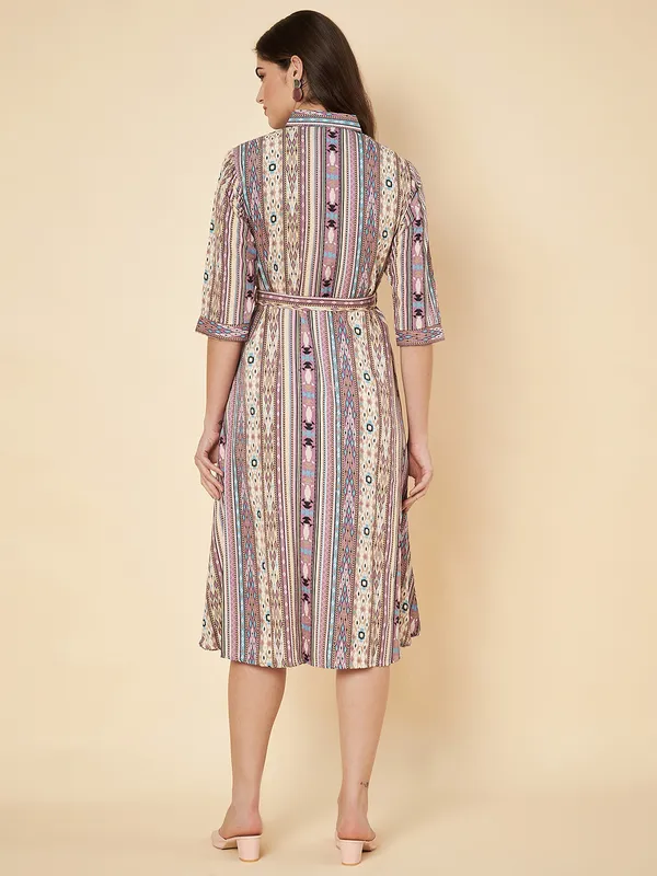 Fbella_Women_Striped_Printed_Shirt_Dress