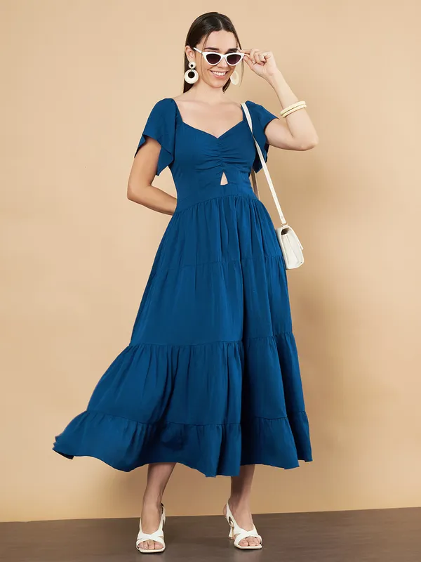 Fbella_Women_Teal_Flare_Long_Maxi_Dress