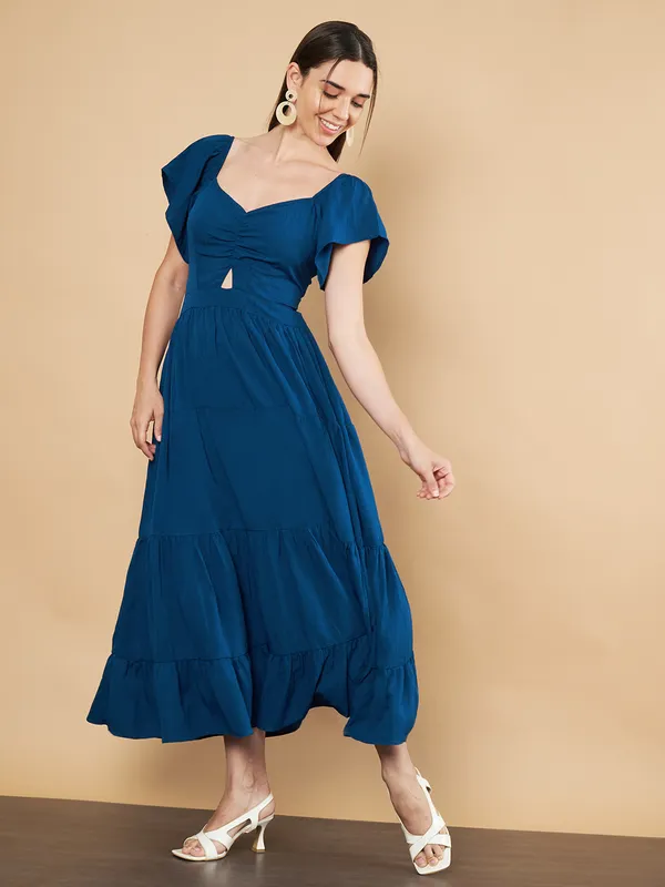 Fbella_Women_Teal_Flare_Long_Maxi_Dress