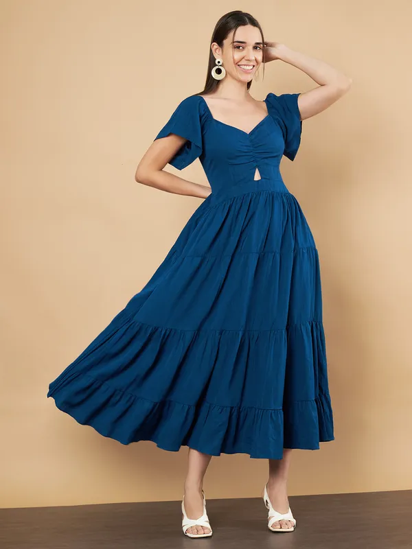 Fbella_Women_Teal_Flare_Long_Maxi_Dress