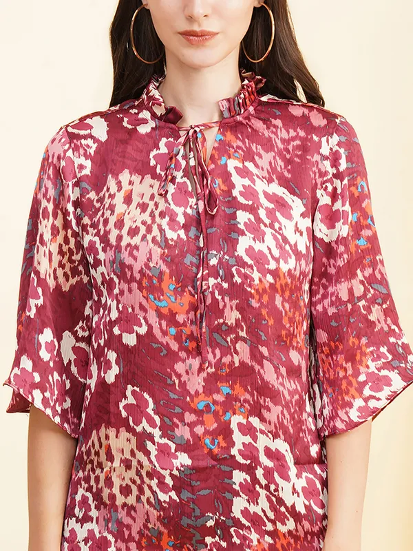 Fbella_Women_Tie-up_Flared_Sleeve_Top