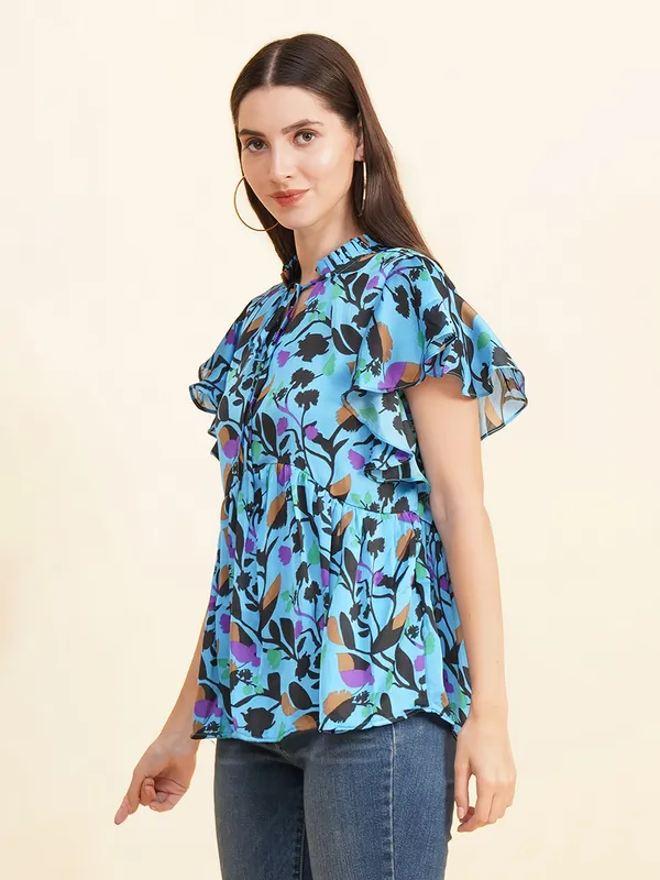 Fbella_Women_Tie-up_Flared_Sleeve_Top